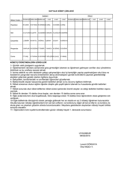 Levent G&Ouml;KKAYA Okul M&uuml;d&uuml;r V. 1- G&uuml;nl&uuml;k vakit &ccedil;izelgesini