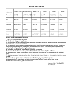 &Ouml;ğretmen Okul N&ouml;bet G&uuml;nleri ve Yerlerini G&ouml;rmek i&ccedil;in TIKLAYINIZ.