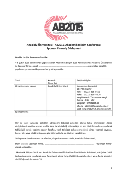 Anadolu &Uuml;niversitesi -‐ AB2015 Akademik Bilişim Konferansı