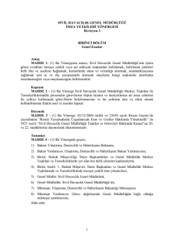 Sivil Havacılık Genel Müdürlüğü İmza Yetkileri Yönergesi