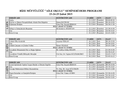 RİZE MÜFTÜLÜĞÜ "AİLE OKULU" SEMİNERİ DERS PROGRAMI 23