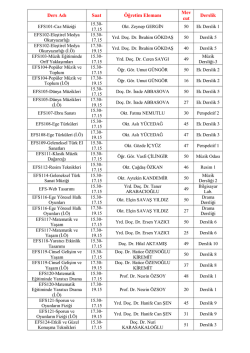 LİSANS PROGRAMLARI SE&Ccedil;MELİ HAVUZ DERS PROGRAMI