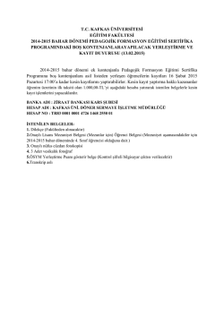 2014-2015 bahar d&ouml;nemi pedagojik formasyon eğitimi sertifika