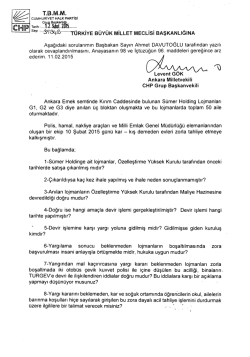 Say` &ldquo;G`&Yuml;&Ouml;AQYWW`T&Uuml;RKiYE B&uuml;Y&uuml;K MİLLET MEcLisi BAŞKANLIĞINA