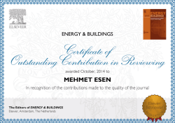 MEHMET ESEN The Editors of ENERGY & BUILDINGS