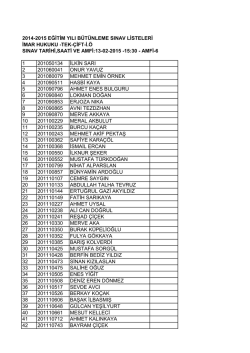 tek-&ccedil;ift-i.&ouml; sınav tarihi,saati ve amfi:13-02-2015