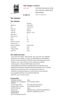 Fiat Tempra 1.6 SX A 9.750 TL İlan detayları