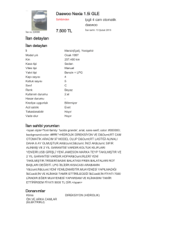 Daewoo Nexia 1.5i GLE 7.500 TL İlan detayları