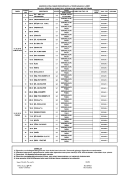 SORUMLULUK SINAVLARI (DERS ve SINAV TARİHLERİ)
