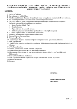 2. D&ouml;nem &Ouml;ğretmenler Kurulu 13 Şubat Cuma Saat 13:00 da