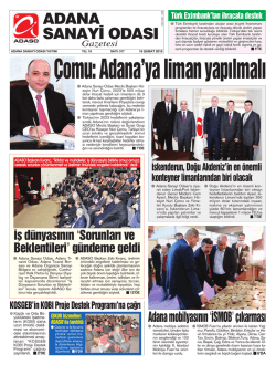 ADANA SANAY‹ ODASI Gazetesi