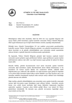 G&uuml;mr&uuml;k Y&ouml;netmeliğinin 181.