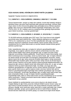 23.02.2015 CEZA HUKUKU GENEL H&Uuml;K&Uuml;MLER