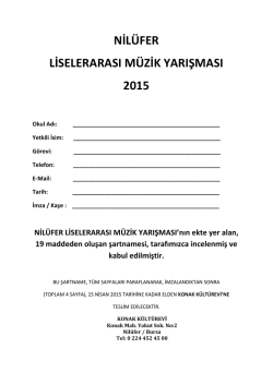 Şartname - Nil&uuml;fer Belediyesi