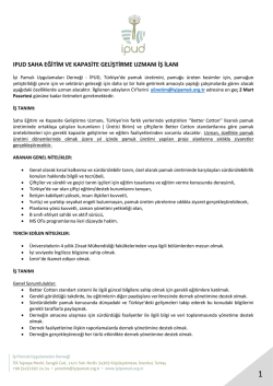 ıpud saha eğitim ve kapasite geliştirme uzmanı iş ilanı