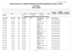 EZİNE İL&Ccedil;ESİ 2014 YILI BİRİNCİ D&Ouml;NEM BUZAĞI DESTEKLEMESİ