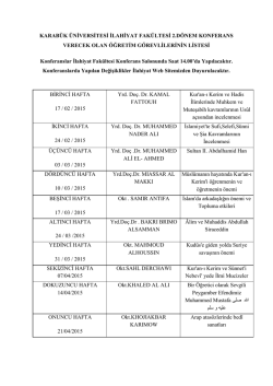 KARAB&Uuml;K &Uuml;NİVERSİTESİ İLAHİYAT FAK&Uuml;LTESİ 2.D&Ouml;NEM