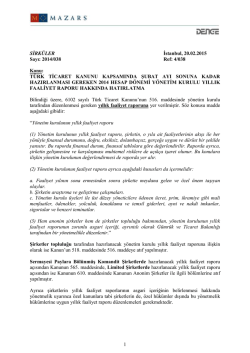 Türk Ticaret Kanunu Kapsamında Şubat Ayı