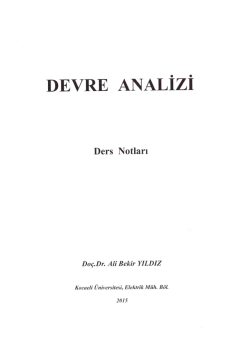 DEVRE ANALİZİ - Kocaeli &Uuml;niversitesi