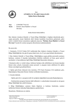 81494288/774.01.02 Konu : İletişim, İnsan İlişk
