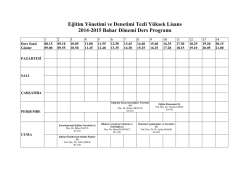 Eğitim Y&ouml;netimi ve Denetimi Tezli Y&uuml;ksek Lisans 2014