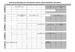 SOSYOLOJİ B&Ouml;L&Uuml;M&Uuml; 2014-2015 BAHAR YARIYILI DERS