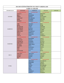 2014-2015 GRUP YARIŞMA TARİHLERİ VE YERLERİ