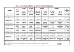2014-2015 yılı ıı. d&ouml;nem ıı. ortak sınav programı