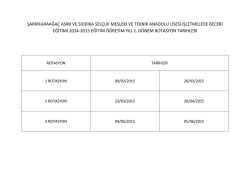 2. Dönem Uygulanacak Rotasyon Tarihleri