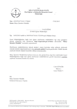 Bütçe İşlem Modülü İle İlgili Üst Yazı