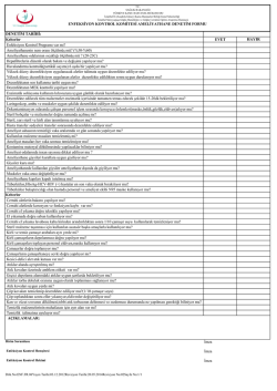 DENETİM TARİHİ: Kriterler Enfeksiyon Kontrol Programı var mı