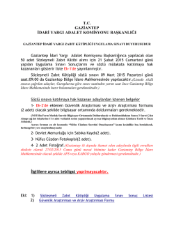 T.C. GAZĠANTEP ĠDARĠ YARGI ADALET KOMĠSYONU