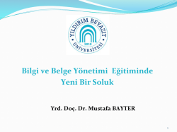 B&ouml;l&uuml;m Tanıtım Sunumu - Yıldırım Beyazıt &Uuml;niversitesi
