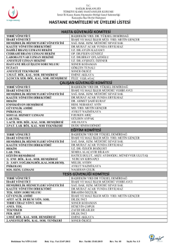 Kalite Komiteleri (pdf formatında)