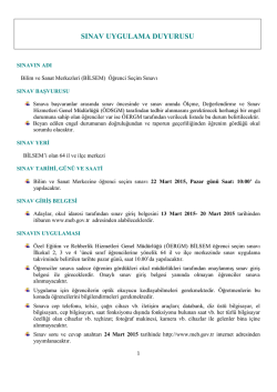 Bilim ve Sanat Merkezine &Ouml;ğrenci Se&ccedil;im Sınavı Duyurusu