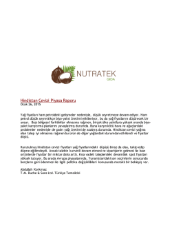 Hindistan Cevizi Piyasa Raporu