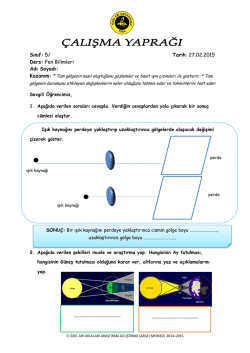 Sınıf: 5/ Tarih: 27.02.2015 Ders: Fen Bilimleri Adı Soyadı: