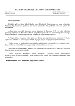 SS ER-KO ERLER SAHİL ARSA KONUT YAPI KOOPERATİFİ Sayın