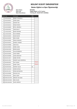 Şube 1 - B&uuml;lent Ecevit &Uuml;niversitesi Beden Eğitimi ve Spor Y&uuml;ksek