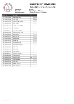 Şube 5 - B&uuml;lent Ecevit &Uuml;niversitesi Beden Eğitimi ve Spor Y&uuml;ksek