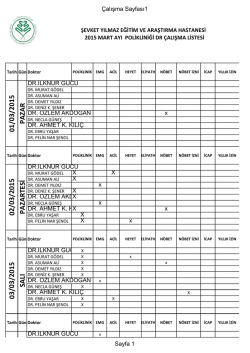 5 a 03/03/2015 salı 02/03/2015 pazartesi 01/03/2015 pazar