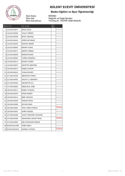 Şube 1 - B&uuml;lent Ecevit &Uuml;niversitesi Beden Eğitimi ve Spor Y&uuml;ksek