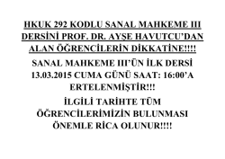 sanal mahkeme ııı dersi alan &ouml;ğrencilerin dikkatine