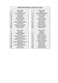 EEM310 Elektrik Makinaları Laboratuvarı II Grupları