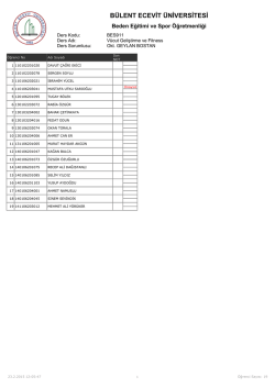 Şube 3 - B&uuml;lent Ecevit &Uuml;niversitesi Beden Eğitimi ve Spor Y&uuml;ksek