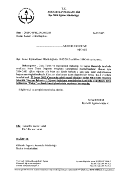 Kurum &Uuml;z&uuml;m Dağıtımı - erzurum - aşkale il&ccedil;e mill&icirc; eğitim m&uuml;d&uuml;rl&uuml;ğ&uuml;