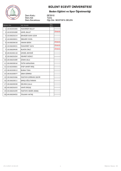 Şube 6 - B&uuml;lent Ecevit &Uuml;niversitesi Beden Eğitimi ve Spor Y&uuml;ksek