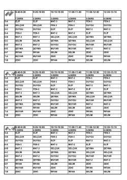 Hafta Sonu Kursları Sınıf Listeleri ve Ders Programına ulaşmak i&ccedil;in