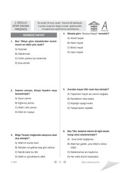 2. &ouml;d&uuml;ll&uuml; kitap okuma yarışması sonsuz hayat