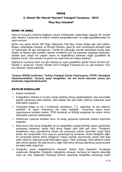 İGDAŞ 5. Ulusal &ldquo;En `Havalı` Kareler&rdquo; Fotoğraf Yarışması - 2015